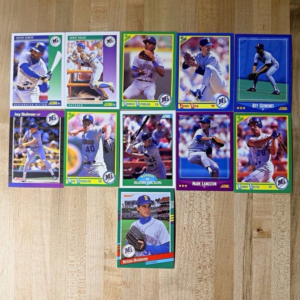 Score 1989 Seattle Mariners 11 Card MLB Lot Alvin Davis Harold Reynolds Valle